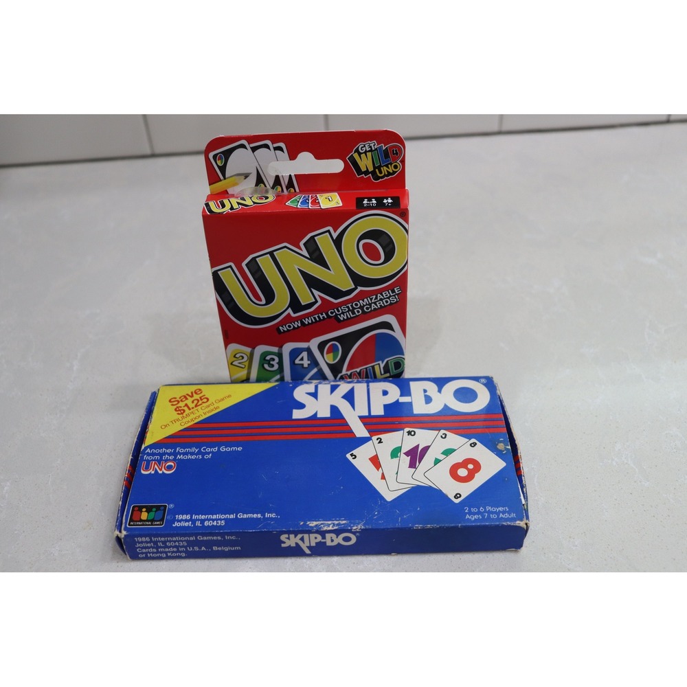 Uno and Vintage 1986 Skip-Bo Card Game Bundle Family Night Vacation Rental